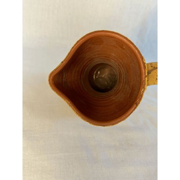 Vintage Cork Covered Ceramic 7 Inch Vase w/ Handle, Decorative, Courting Couple - Picture 5 of 7